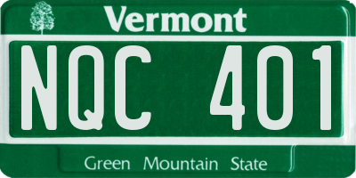 VT license plate NQC401