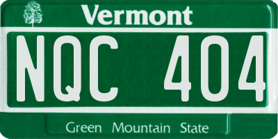 VT license plate NQC404