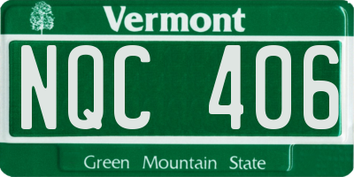 VT license plate NQC406