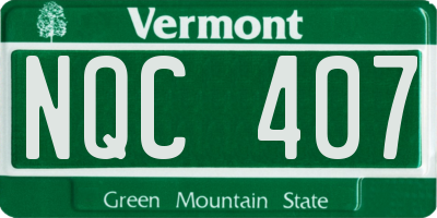 VT license plate NQC407