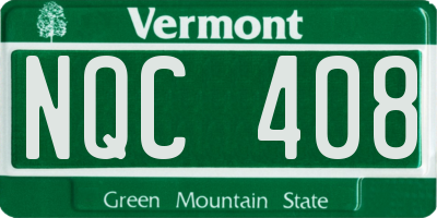 VT license plate NQC408