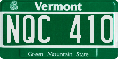 VT license plate NQC410