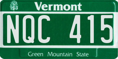 VT license plate NQC415