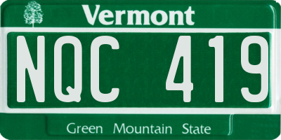 VT license plate NQC419