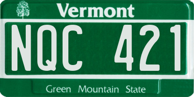 VT license plate NQC421