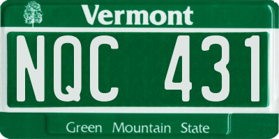 VT license plate NQC431