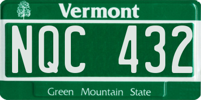 VT license plate NQC432