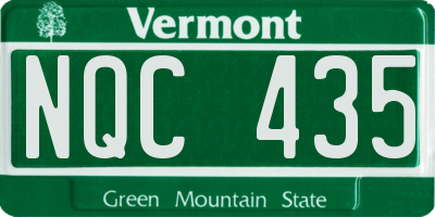 VT license plate NQC435