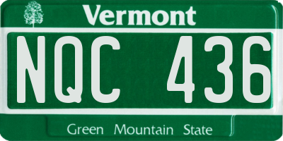 VT license plate NQC436