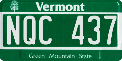 VT license plate NQC437