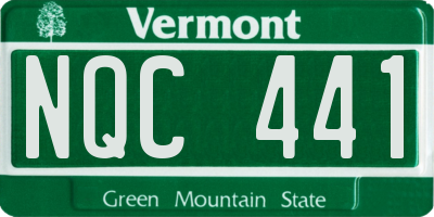 VT license plate NQC441