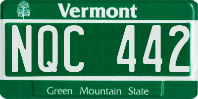 VT license plate NQC442