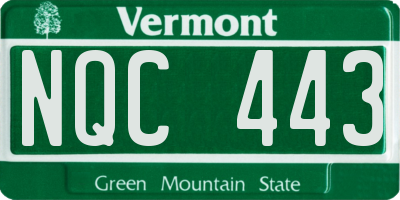 VT license plate NQC443