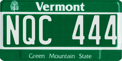 VT license plate NQC444