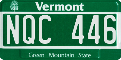VT license plate NQC446