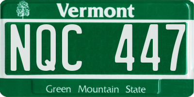 VT license plate NQC447