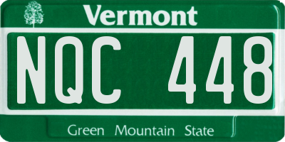 VT license plate NQC448