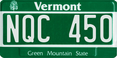 VT license plate NQC450