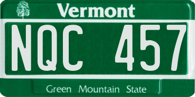 VT license plate NQC457