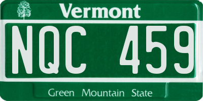 VT license plate NQC459