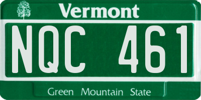 VT license plate NQC461