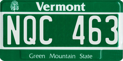VT license plate NQC463
