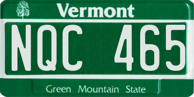 VT license plate NQC465