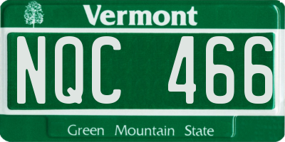 VT license plate NQC466