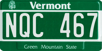 VT license plate NQC467