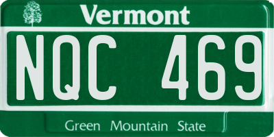 VT license plate NQC469