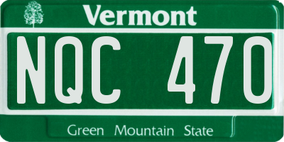 VT license plate NQC470