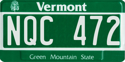 VT license plate NQC472