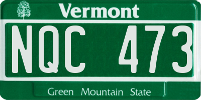 VT license plate NQC473