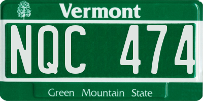 VT license plate NQC474