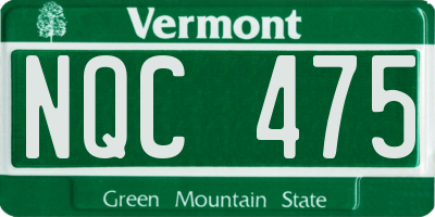 VT license plate NQC475