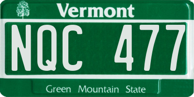 VT license plate NQC477
