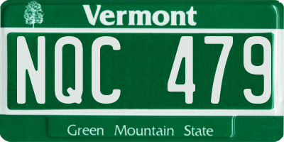 VT license plate NQC479