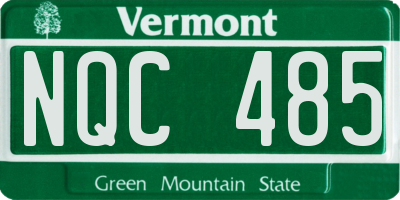 VT license plate NQC485