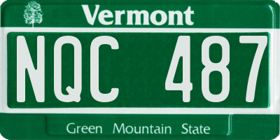 VT license plate NQC487