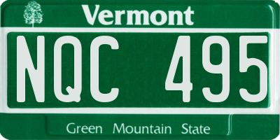 VT license plate NQC495