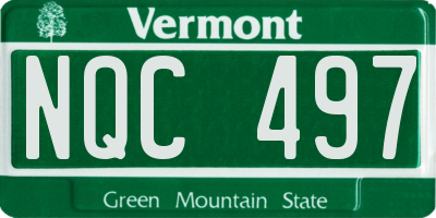 VT license plate NQC497