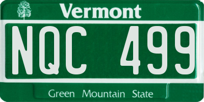VT license plate NQC499