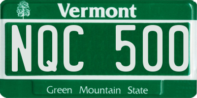 VT license plate NQC500