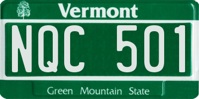 VT license plate NQC501