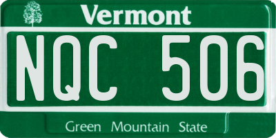 VT license plate NQC506