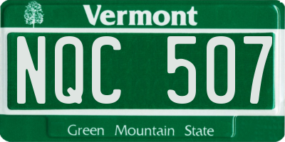 VT license plate NQC507