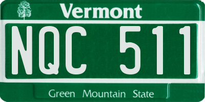 VT license plate NQC511