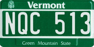 VT license plate NQC513