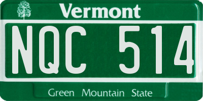 VT license plate NQC514