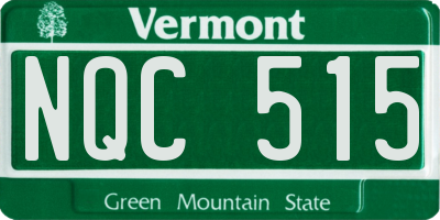 VT license plate NQC515